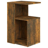 Vidaxl bijzettafel 36x30x56 cm bewerkt hout gerookt eikenkleurig