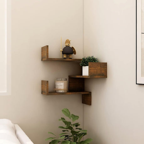 Vidaxl hoekwandschap 40x40x50 cm bewerkt hout gerookt eikenkleurig