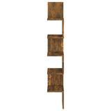 Vidaxl hoekwandschap 20x20x127,5 cm bewerkt hout gerookt eikenkleurig
