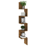 Vidaxl hoekwandschap 20x20x127,5 cm bewerkt hout gerookt eikenkleurig