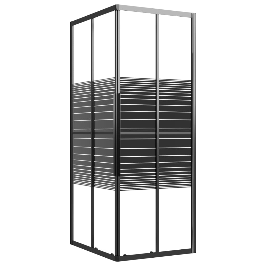 Vidaxl shower cubicle stripes 80x70x180 cm ESG black