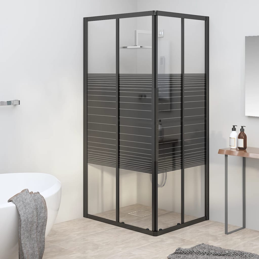 Vidaxl Shower Cubicle Stripes 80x70x180 cm ESG Negro