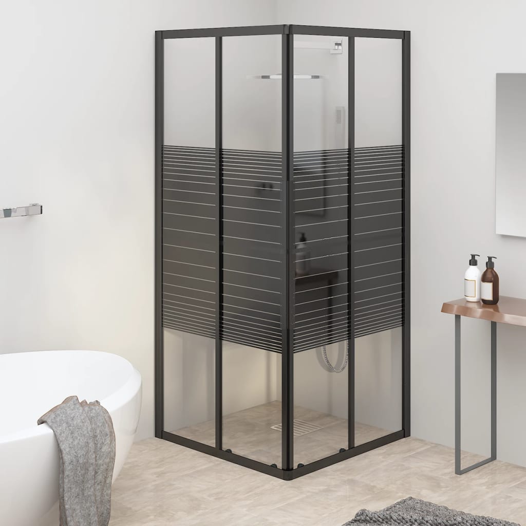 Vidaxl Shower Cubicle Stripes 80x80x180 cm ESG Negro