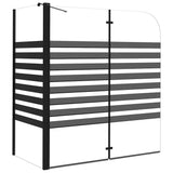Vidaxl badwand gestreept 120x68x130 cm gehard glas