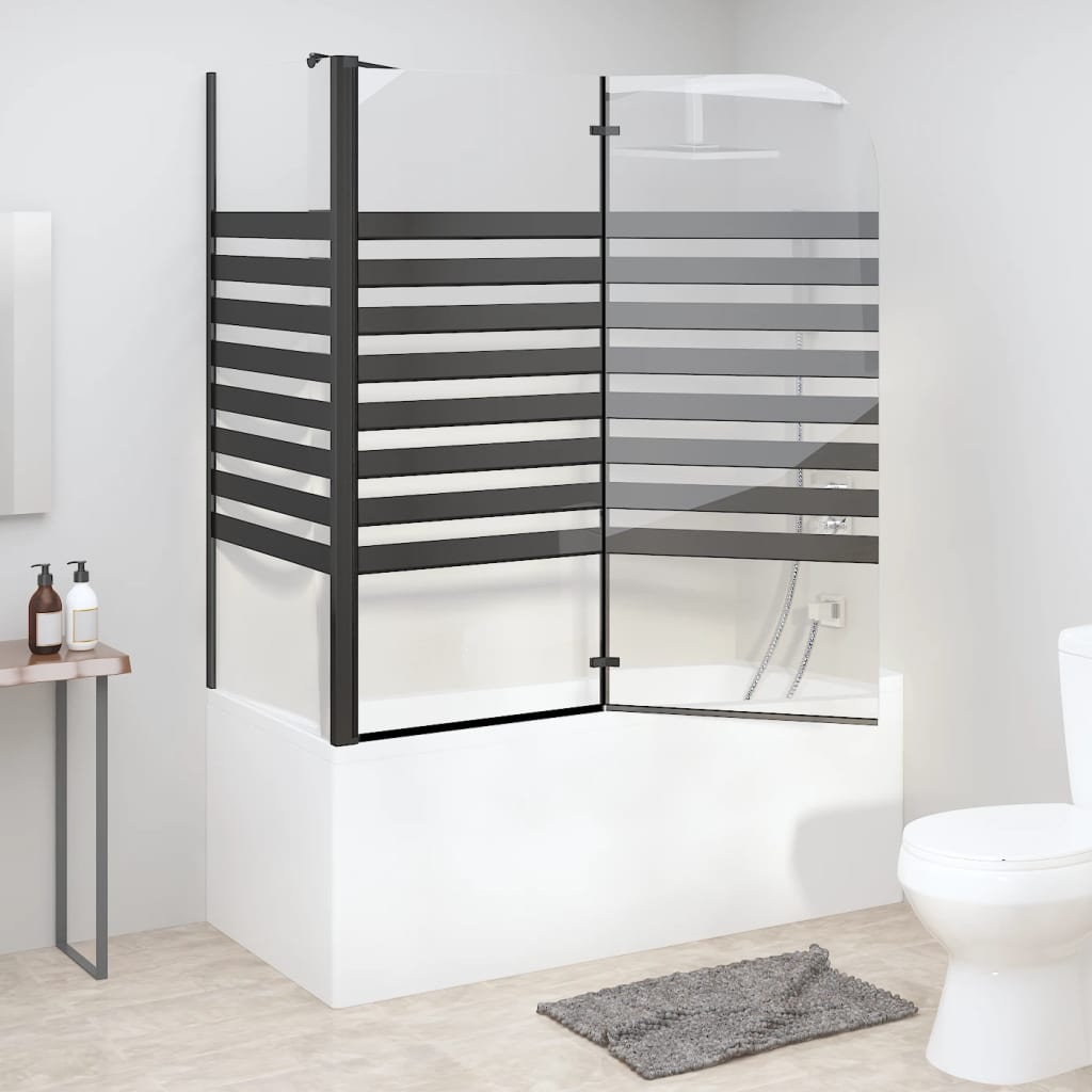 Vidaxl Bath Mur à rayures 120x68x130 cm Verre durcie