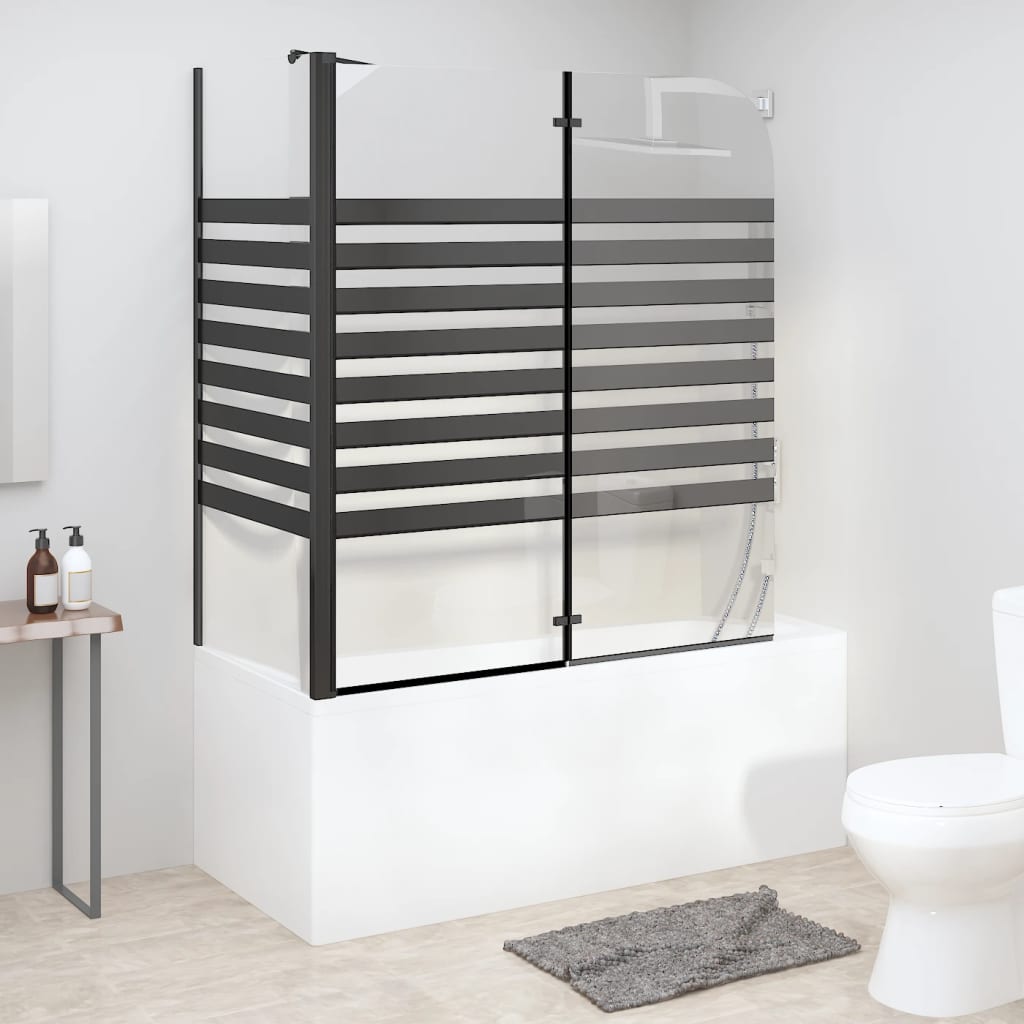 Vidaxl Bath Mur à rayures 120x68x130 cm Verre durcie