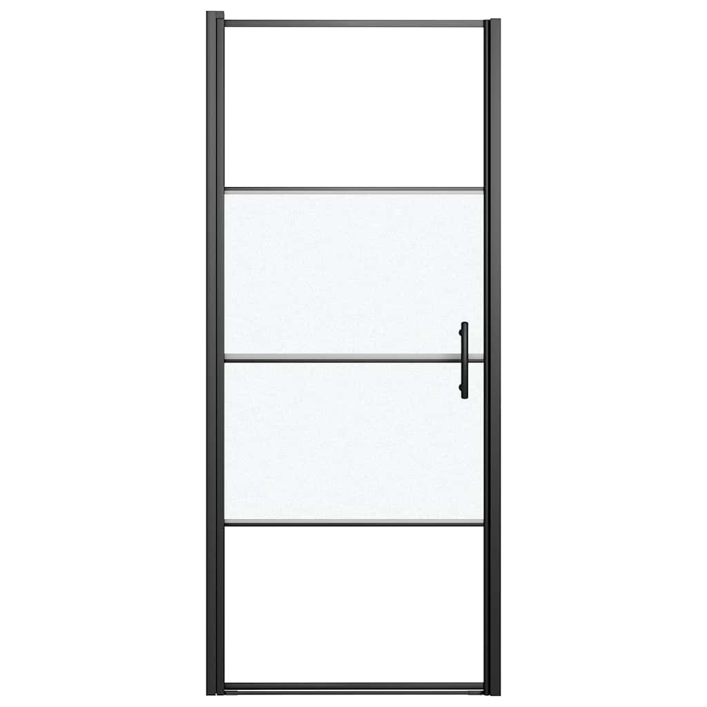 Vidaxl douchedeur halfmat 81x195 cm gehard glas zwart