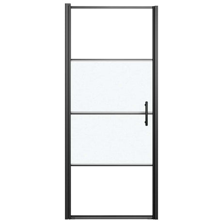 Vidaxl douchedeur halfmat 81x195 cm gehard glas zwart