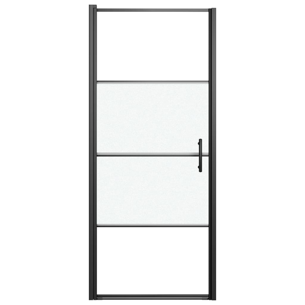 Vidaxl brusedør halvt -mat 81x195 cm hærdet glas sort