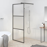 Vidaxl Walk-In Shower Mall 80x195 cm Half-Mat ESG Glass Negro