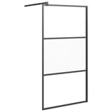 Vidaxl Walk-in tuš stena 100x195 cm Halfmat Esg Glass Black