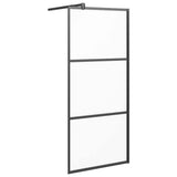 Vidaxl inloopdouchewand 80x195 cm mat esg-glas zwart