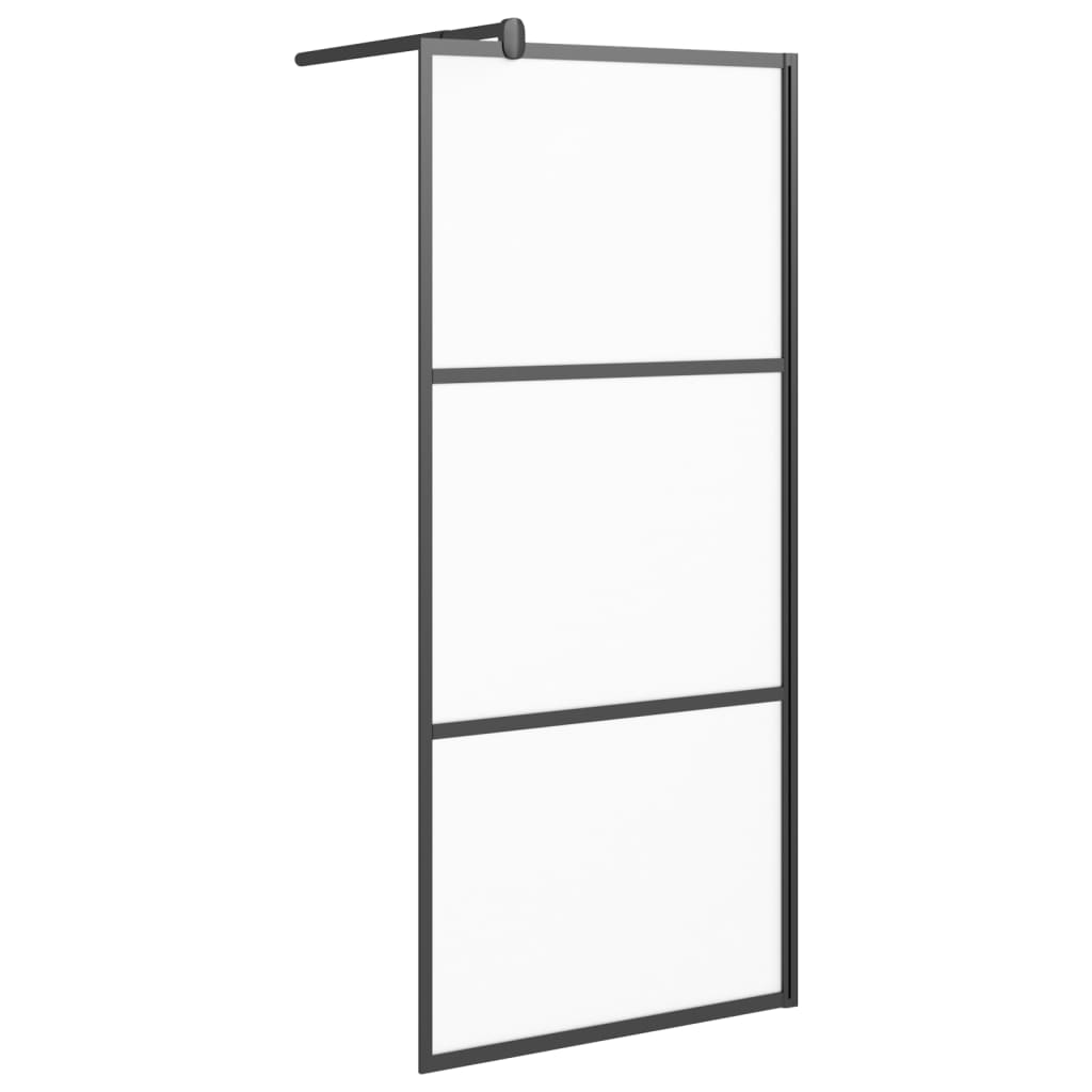 Vidaxl Walk-In Sprchová zeď 90x195 cm rohož esg sklenice černá