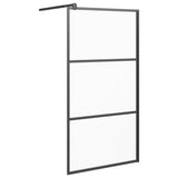 Vidaxl Walk-in tuš stena 100x195 cm mat esg steklo črno