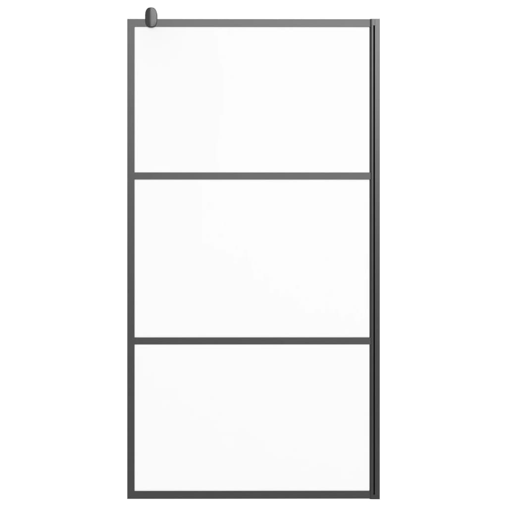 Vidaxl Walk-in tuš stena 100x195 cm mat esg steklo črno