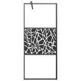 Vidaxl inloopdouchewand met stenenmotief 80x195 cm esg-glas zwart