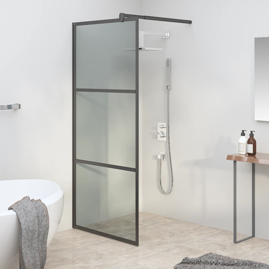 Vidaxl Walk-In Shower Mall 80x195 cm de vidrio ESG oscuro negro