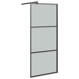 Vidaxl Walk-in tuš stena 90x195 cm temno ESG steklo črno