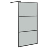 Vidaxl Walk-in tuš stena 100x195 cm temno ESG steklo črno