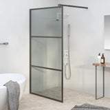 Vidaxl Walk-in shower wall 115x195 cm Dark ESG glass black