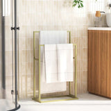 Vidaxl handdoekenrek vrijstaand 48x24x78,5 cm ijzer goudkleurig