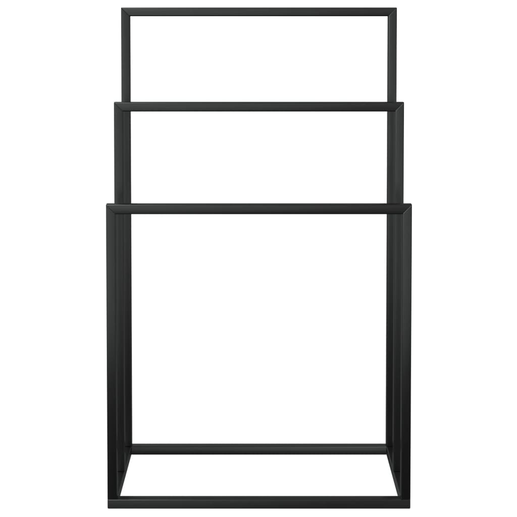 Estante de toalla Vidaxl separada 48x24x79 cm de hierro negro