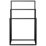 Estante de toalla Vidaxl separada 48x24x79 cm de hierro negro