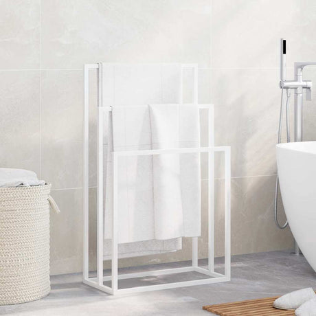 Vidaxl handdoekenrek vrijstaand 48x24x79 cm ijzer wit