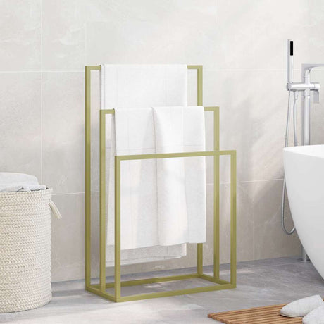 Vidaxl handdoekenrek vrijstaand 48x24x79 cm ijzer goudkleurig