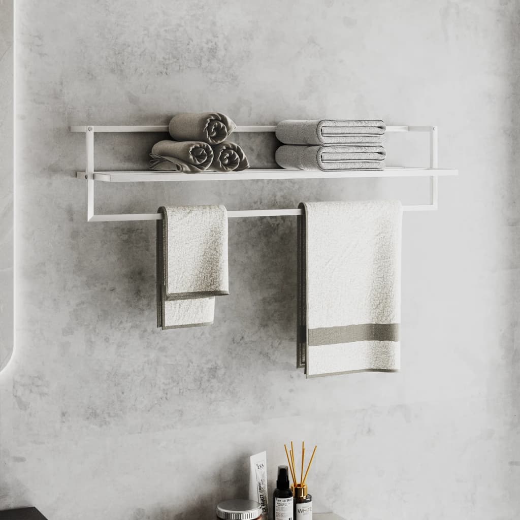 VidaXL Towel rack 95x25x22 cm iron white