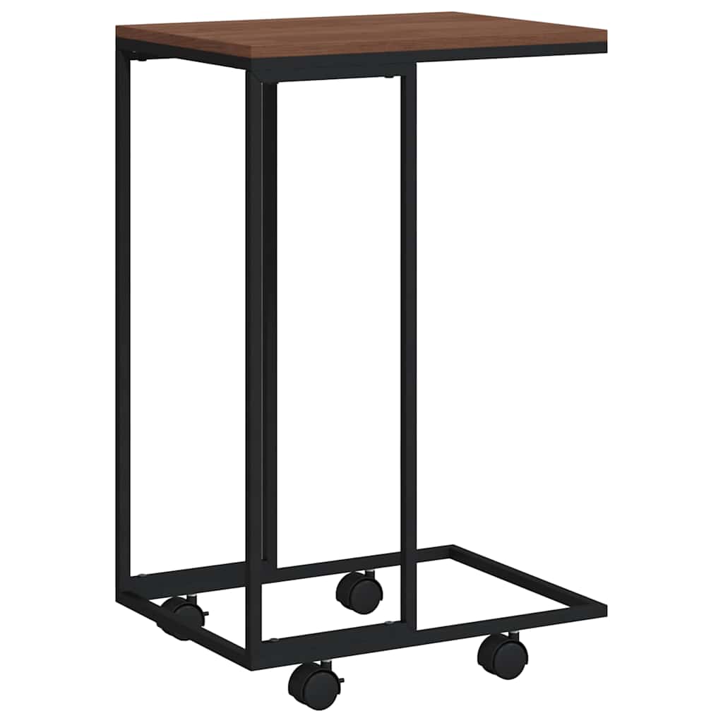 Vidaxl bijzettafel met wieltjes 40x30x63,5 bewerkt hout zwart