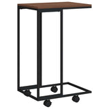 Vidaxl bijzettafel met wieltjes 40x30x63,5 bewerkt hout zwart