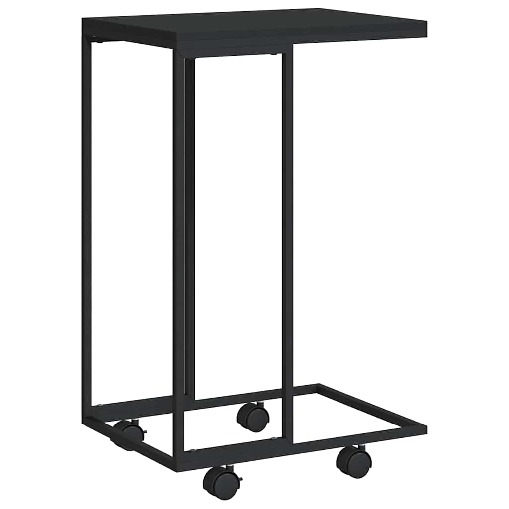 Vidaxl bijzettafel met wieltjes 40x30x63,5 bewerkt hout zwart