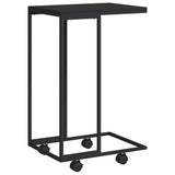 Vidaxl bijzettafel met wieltjes 40x30x63,5 bewerkt hout zwart