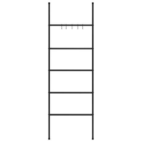 Vidaxl handdoekenrek met 5 niveaus, zwart 58x175 cm, ijzer