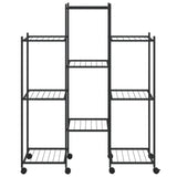 Vidaxl bloemenstandaard met wielen 83x25x103,5 cm ijzer zwart