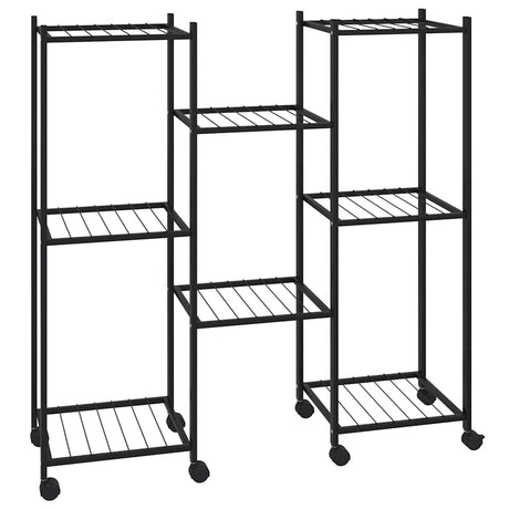 Vidaxl bloemenstandaard met wielen 83x25x83,5 cm ijzer zwart