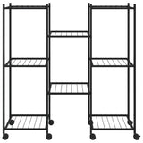 Vidaxl bloemenstandaard met wielen 83x25x83,5 cm ijzer zwart