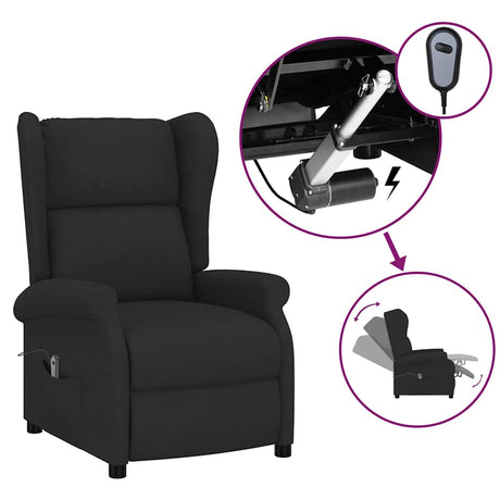 Vidaxl fauteuil verstelbaar elektrisch stof zwart