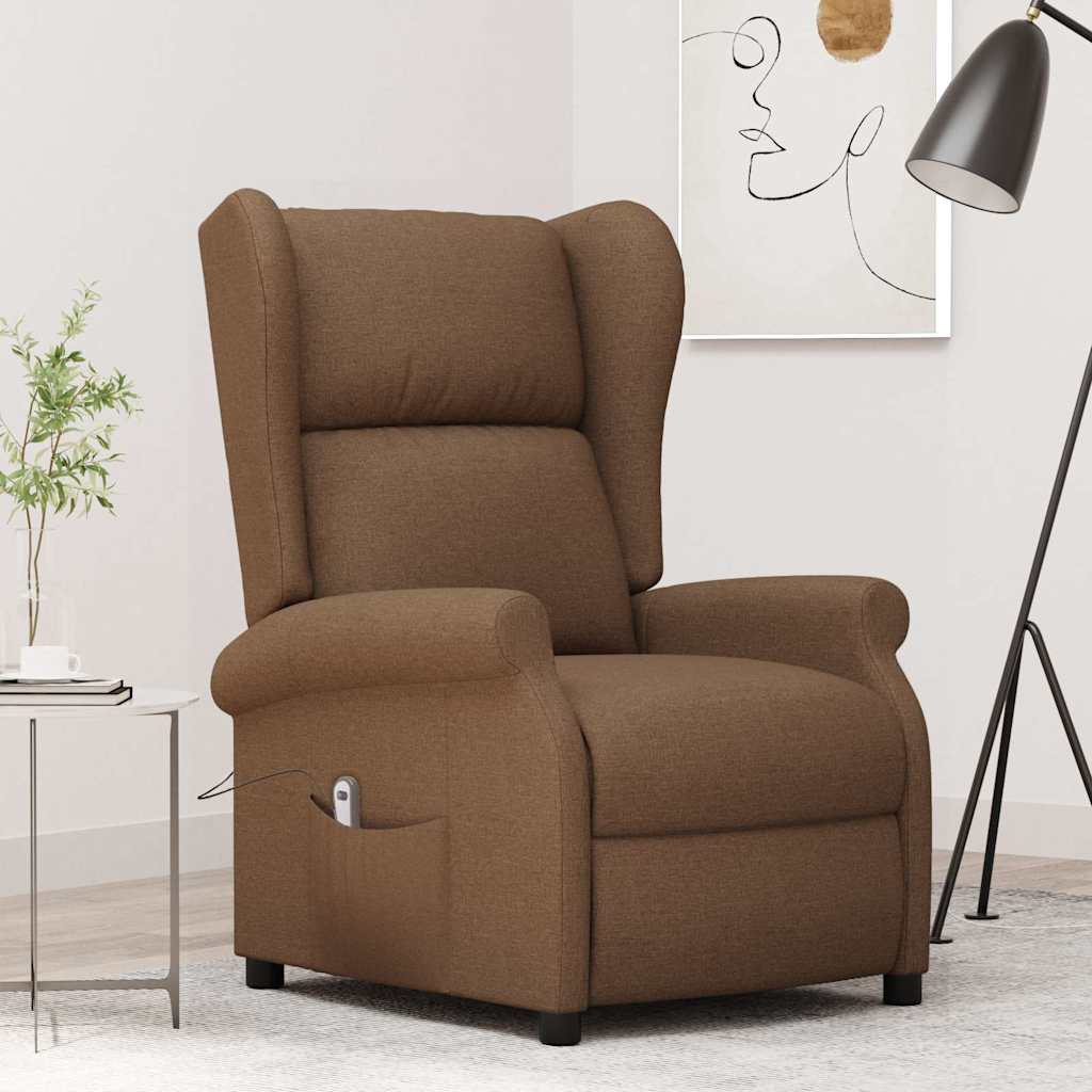 Vidaxl fauteuil verstelbaar elektrisch stof bruin