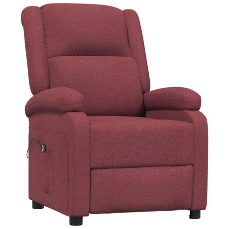 Vidaxl fauteuil verstelbaar elektrisch stof wijnrood