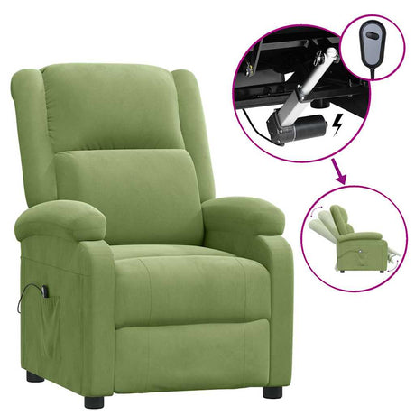 Vidaxl fauteuil elektrisch verstelbaar fluweel lichtgroen
