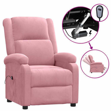 Vidaxl fauteuil elektrisch fluweel roze
