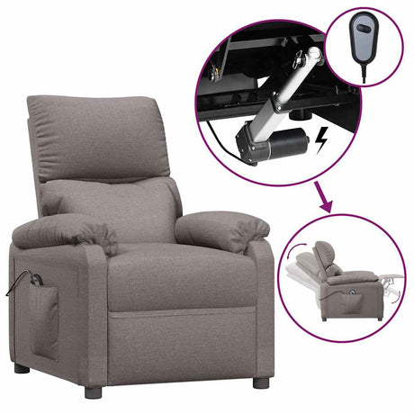 Vidaxl fauteuil verstelbaar elektrisch stof taupe
