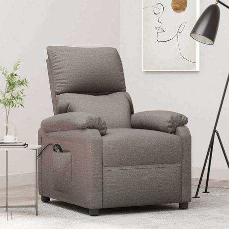Vidaxl fauteuil verstelbaar elektrisch stof taupe
