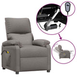 Vidaxl massagestoel elektrisch stof taupe
