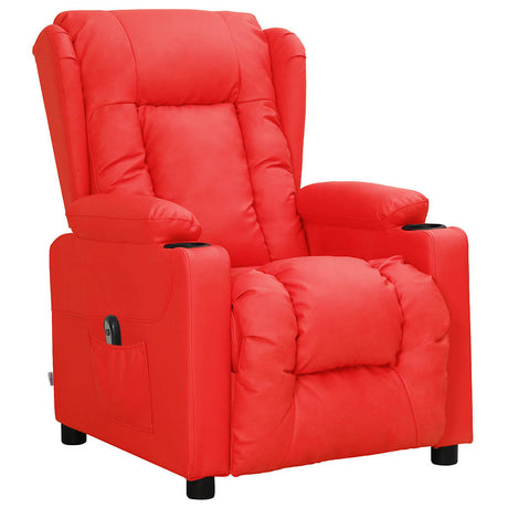 Vidaxl fauteuil verstelbaar elektrisch kunstleer rood
