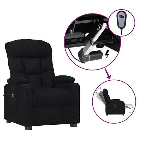 Vidaxl fauteuil verstelbaar elektrisch stof zwart