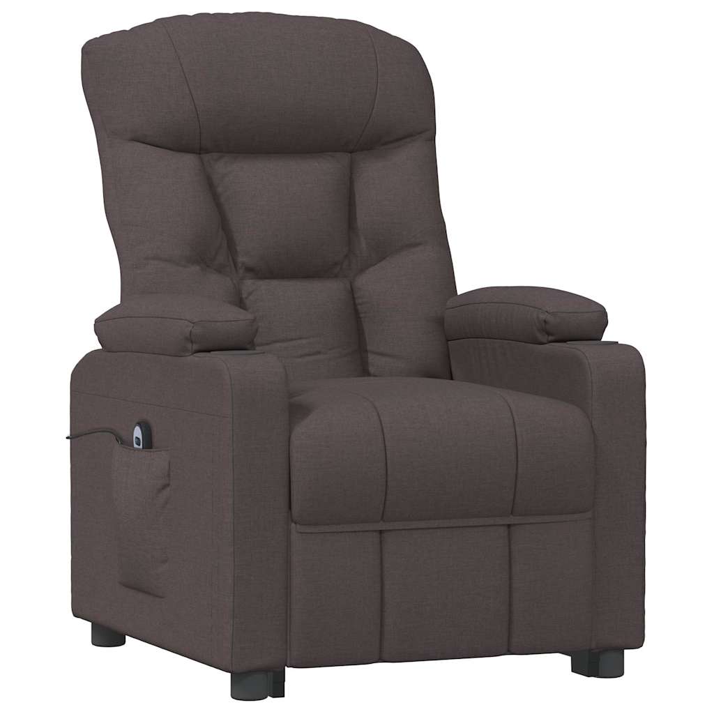 Vidaxl fauteuil verstelbaar elektrisch stof donkerbruin