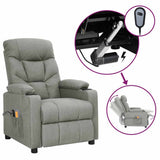 Vidaxl massagestoel elektrisch stof lichtgrijs